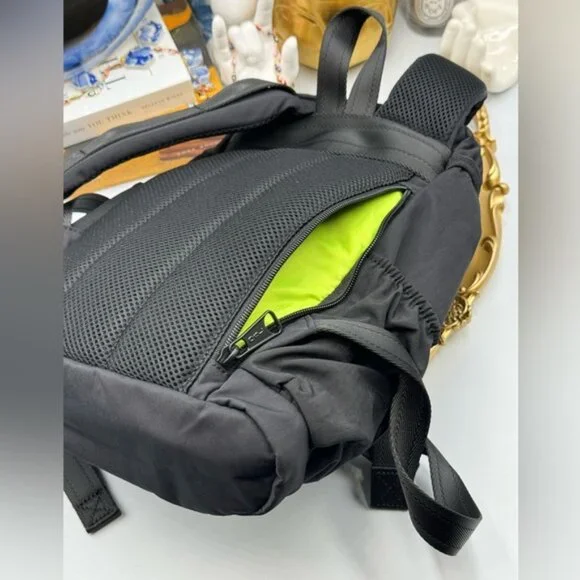 🆕 DIESEL 🧿 NWOT Black Nylon Monogrammed Backpack - Picture 7 of 13